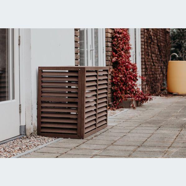 Evolar Klima- & Wärmepumpengehäuse Walnut Grey WPC M, 800x1100x550 MM