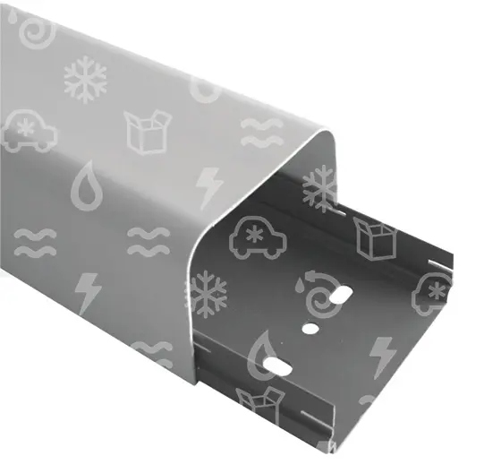 Rohrdurchführung mit oberer Abdeckung, 65 x 50 x 2000 mm, selbstverlöschendes PVC (Packung mit 14 Stück)