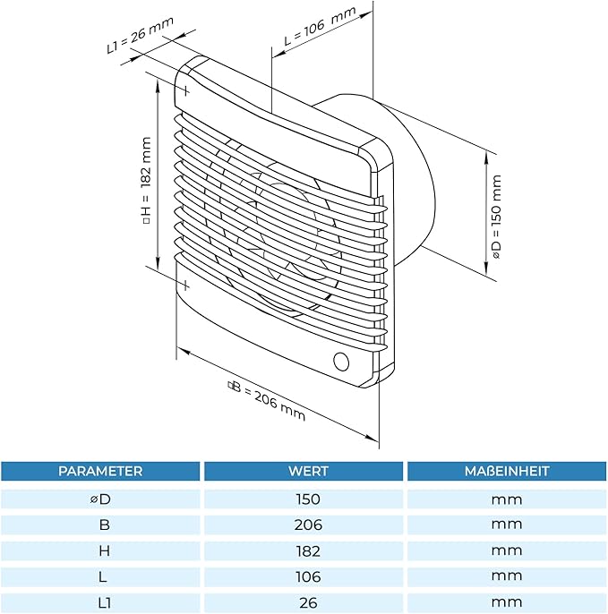 Axialventilator Albatros 150 Silencio FS