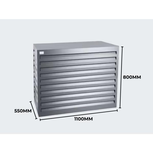 Evolar Klima- & Wärmepumpengehäuse Leichtes Anthrazit Aluminium M, 800x1100x550 MM