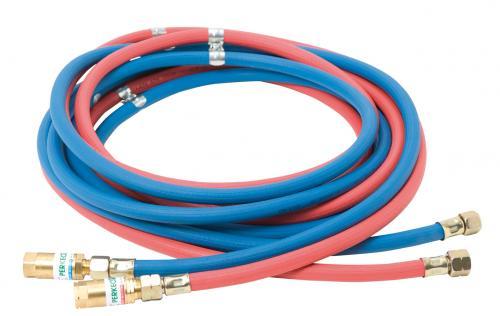 PERKEO Schlauchpaket für Acetylen-Sauerstoff ( (EN559/ISO3821/EN730), ohne Sicherung, MD - 20 bar, Ø 4, L=20m