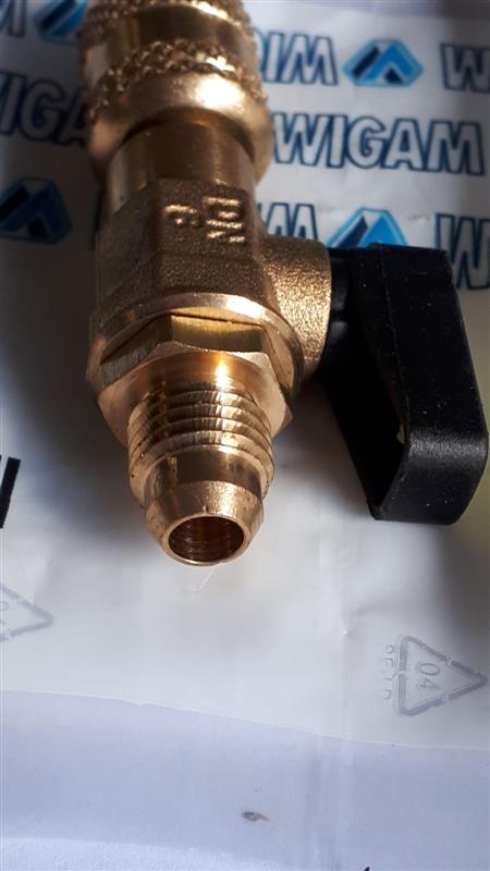 Flaschenadapter für R290 1/2''-16 ACME SX 1/4'' SAE