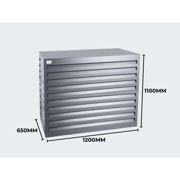 Evolar Klima- & Wärmepumpengehäuse Leichtes Anthrazit Aluminium L, 1100x1200x650 MM