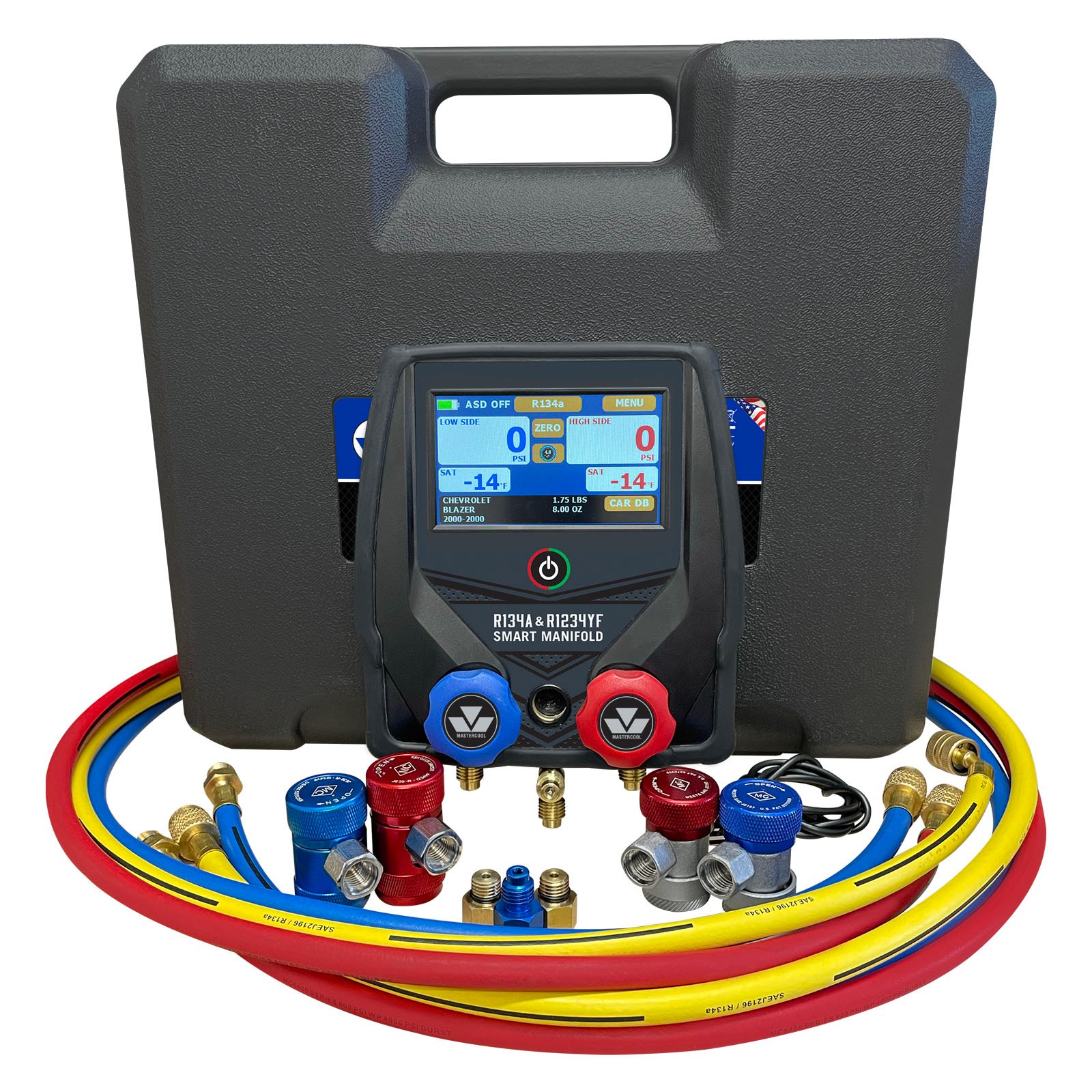 Smart Prüfarmatur Set für R134a und R1234yf inkl. Satz 180 cm Schläuche