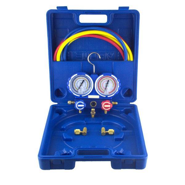 2-Wege Monteurhilfe R410A mit 3 Füllschläuchen, D=80 mm, mit Koffer VMG-2-R410A