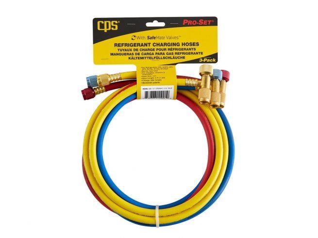 CPS 3er Pack Premium Sicherheits Füllschläuche (183 cm) mit 5/16 Zoll SAE FM + 5/16 Zoll Sicherheitsanschluss