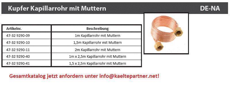 Druckausgleichsleitung / Kapillarrohr mit Überwurfmutter, 2,5 x 1500 mm, Überwurfmutter 1/4"SAE