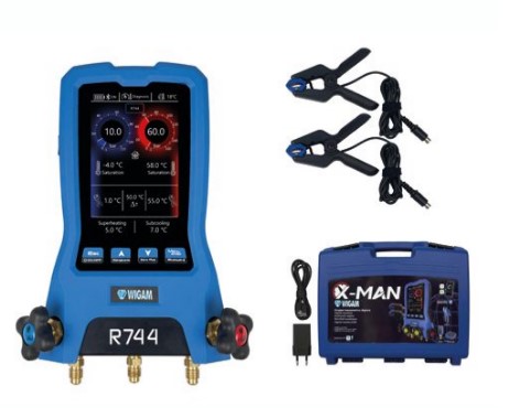 Wigam X-MAN-R744 Digitale 2-Wege Monteurhilfe für R744 (CO₂)  im Koffer, 160 bar, inkl. Fühler & Zubehör