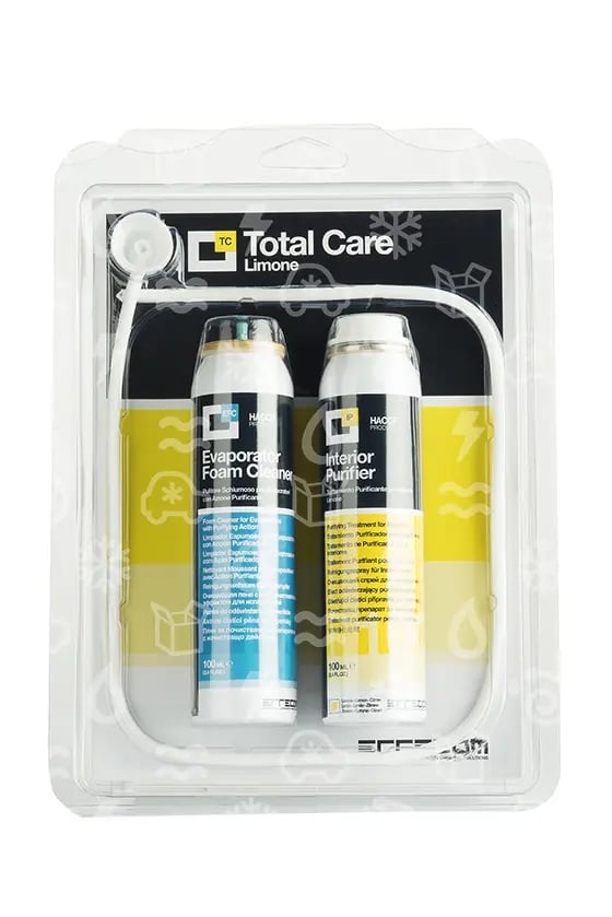 Errecom Komplettset zur Klimaanlagen-Hygiene – Schaum + Aerosol, 2×100 ml, Zitrone