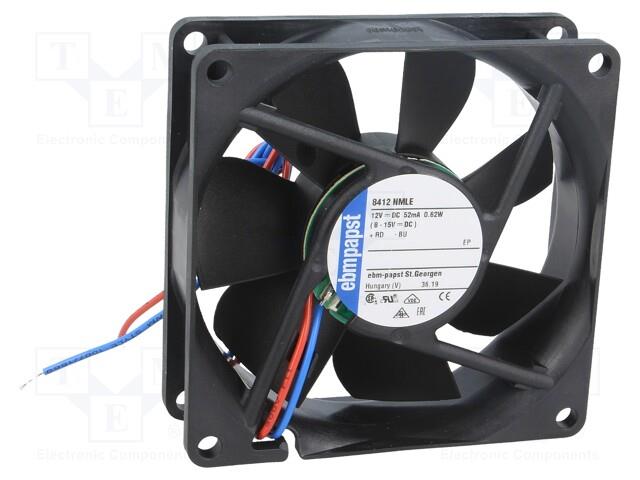 Axiallüfter EBM PAPST 3412 Kunststoff, L 92mm B 92mm H 25mm 12VDC 0,8W Lager