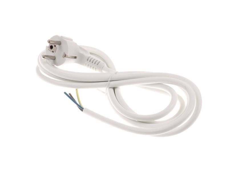 Zulieferkabel, flexibel, PVC, L = 2 m, 3x1 mm2, weiss, abgewinkelter Stecker