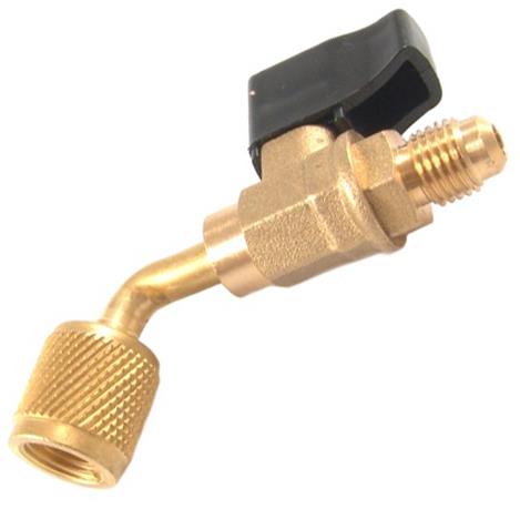 Gerader Fülladapter mit Kugelhahn, R410, 1/2" - 20 UNF x 1/4" SAE