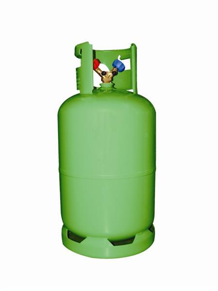 Kältemittelflasche / Leerflasche / Recyclingflasche 27,2 L grün - 1/4"-PED/CE/TUV Doppelventil