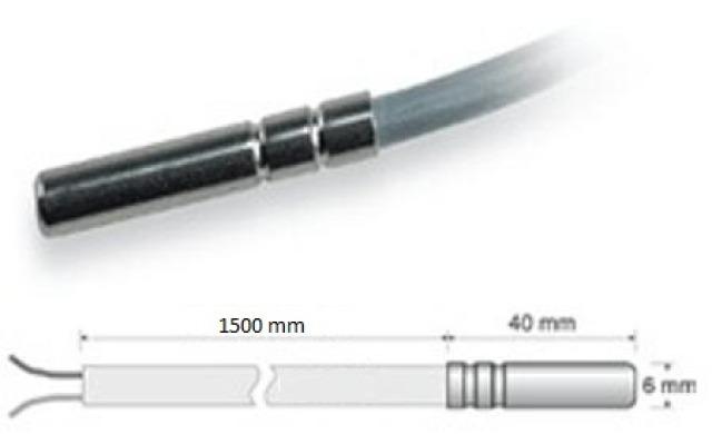 Dixell / Copeland PTC-Fühler SN6S0150, 6 x 40 mm, Kabellänge 1,5 m