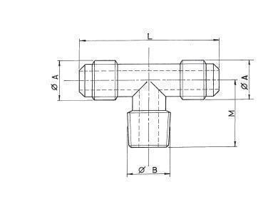 T-Stück 1/4"SAE x 1/8"NPT WIGAM T1-4A ? Stückpreis (VPE=100 Stk.)