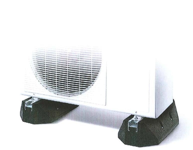 Bodenkonsole aus Gummi 400x180x100 mm, schwarz, 1 Paar inkl. Schrauben