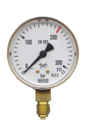 PERKEO Sicherheitsmanometer, neutral, Ø 63mm, G1/4" RH, 0-60/40 bar