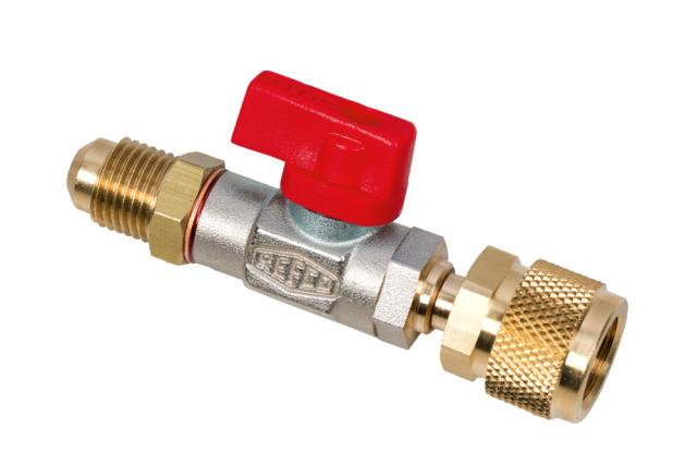 Refco 4661139 Kugelabsperrventil rot mit Drücker CA-5/16" SAE oder 1/2"-20 UNF