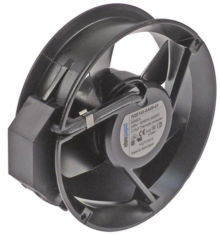 Axiallüfter EBM PAPST 6058ES ø 172mm H 51mm 230VAC 50Hz 24W, Flachstecker 2,8mm