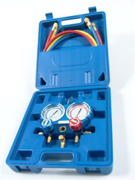 2-Wege Monteurhilfe mit 3 Füllschläuchen, D=68 mm, mit Koffer VMG-2-R410A-B