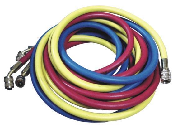 Kältemittel Füllschlauch Satz 3 x 1,5 m (rot, blau, gelb) 1/4" SAE, R134a