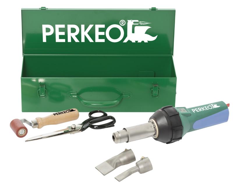 PERKEO HOTGUN ELECTRA 2000 C Set - Heißluft-Handschweißgerät mit Digitalanzeige, 230V, 1600 W