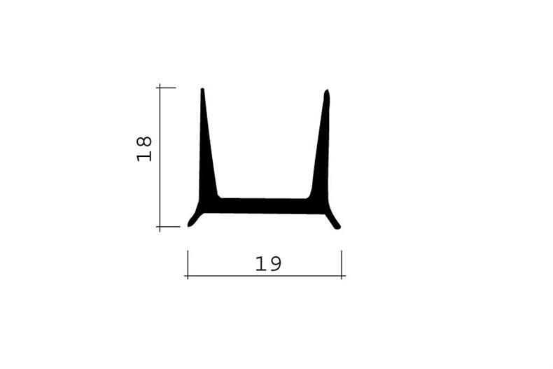 Kunststoff Profil schwarz 2,5 m (19x18)