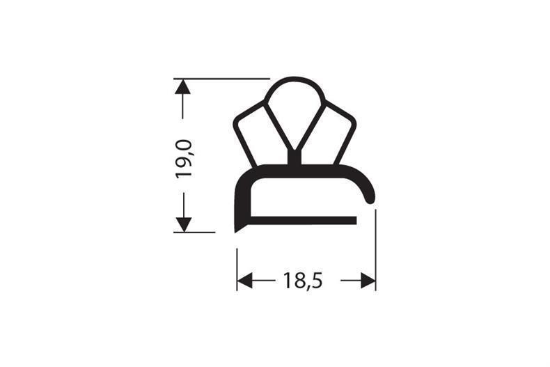 Flachprofil PVC grau 1 m (19x18,5)