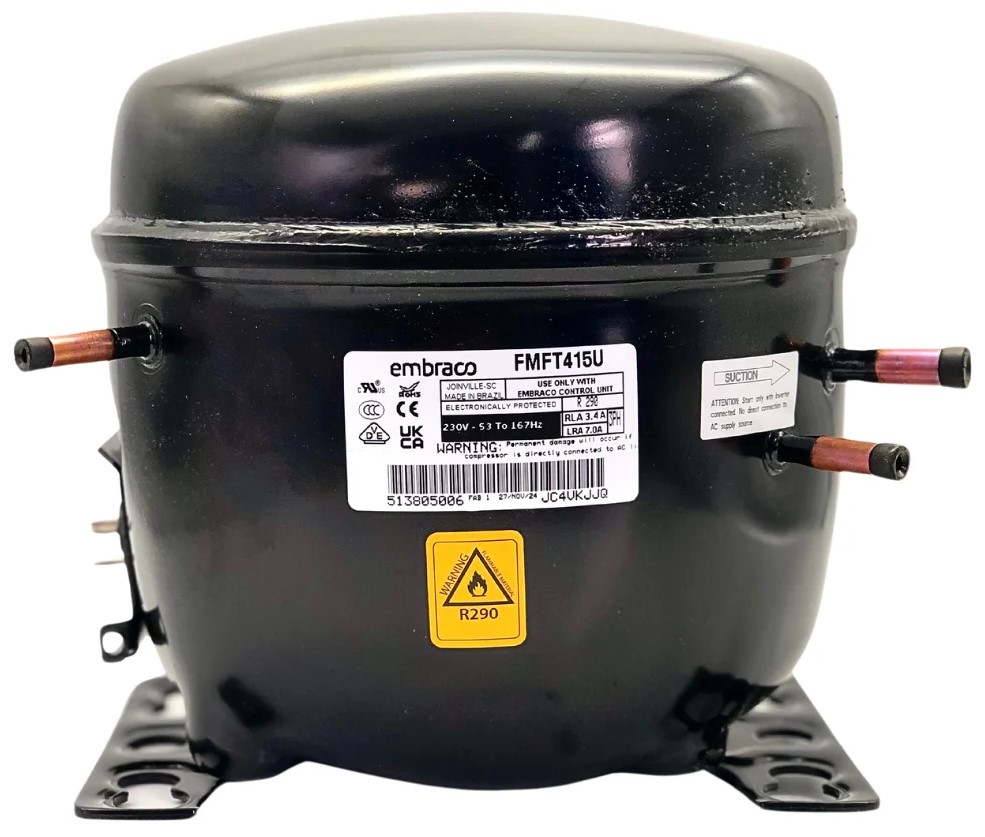 Verdichter Embraco FMFT415U, Inverter, R290, 53-150 Hz