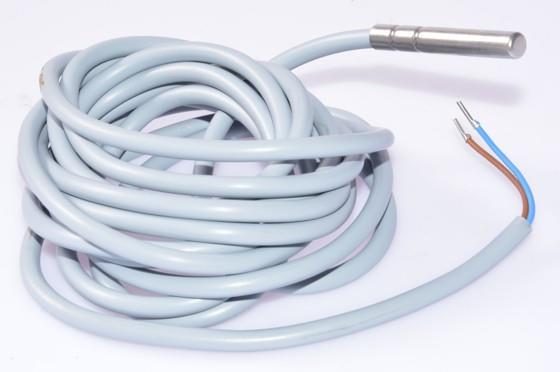 Fühler NTC, L = 3 m, Metallabdeckung 6x40 mm, PVC Kabel, Bereich -30 - +80°C, IP67