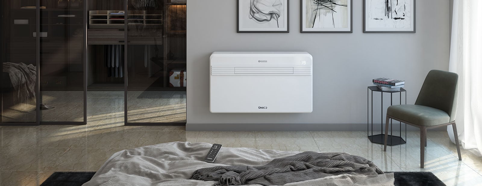 Olimpia Splendid UNICO PRO 30 HP EVAN - Monoblock-Wärmepumpen-Klimaanlage ohne Außeneinheit, R32, 3,4KW | 3,0KW