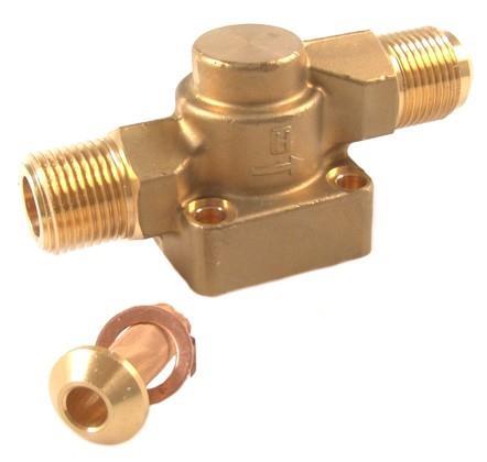 Thermostatisches Expansionsventil Unterteil Honeywell TMX - gerade, Anschluss 7/8x7/8 UNF