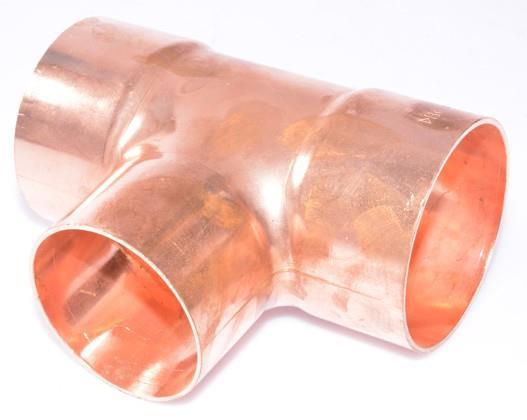 Kupfer T-Stück reduziert i/i/i 64-54-64 mm