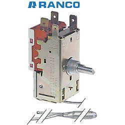 THERMOSTAT RANCO K50-L3194, 2 Kontakte 6A 250V Kapillarrohr 1800 mm kalt +1,0°C, warm +10°C halbmondförmige Achse ø 6x4,6 mm