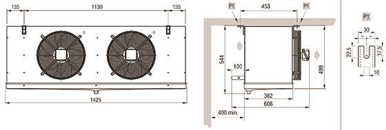 Verdampfer ECO - Luvata GCE352A6ED, 8,85 kW (dT 8 st., R404) mit Abtauung