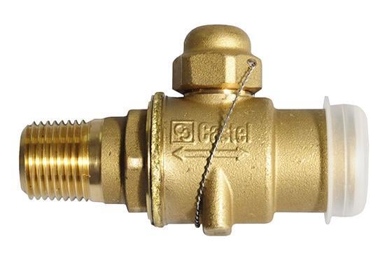 Kugelabsperrventil Castel 3064/44, Anschluss 1/2" NPT, kv = 10 m3/h