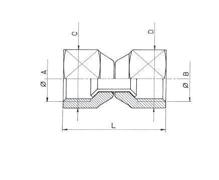 Bördelmutter / Überwurfmutter Gewinde 1/4"SAE Lochgröße 6,35 mm (1/4") WIGAM NS4-4