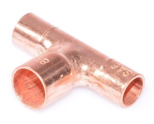 Kupfer T-Stück reduziert i/i/i 06-08-06 mm