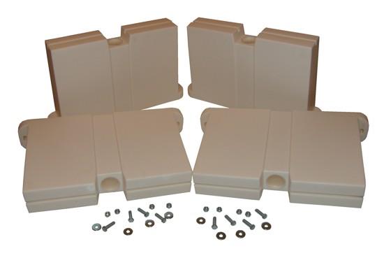 Bodenstütze, L = 520 mm, H = 300 mm, M = 140 kg, weiß