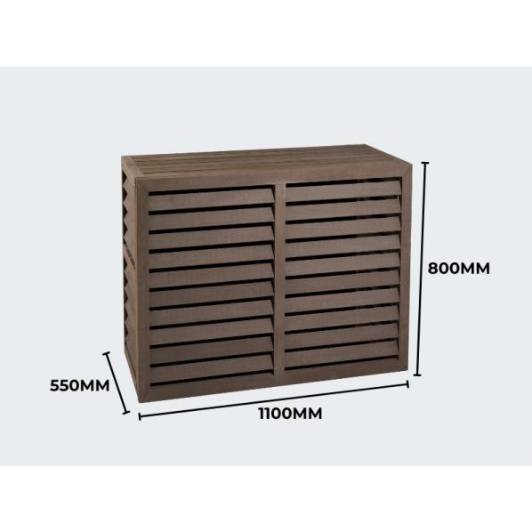 Evolar Klima- & Wärmepumpengehäuse Walnut Grey WPC M, 800x1100x550 MM