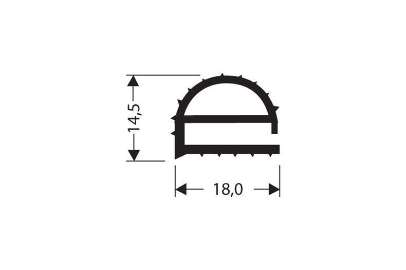 Flachprofil PVC grau 1 m (14,5x18)