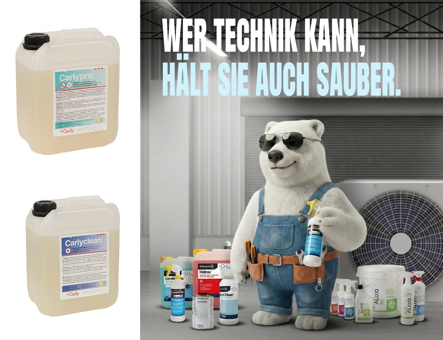 Reinigungs-Set Carly für Kälte- und Klimaanlagen - industrielle Anlagen (große Systeme)