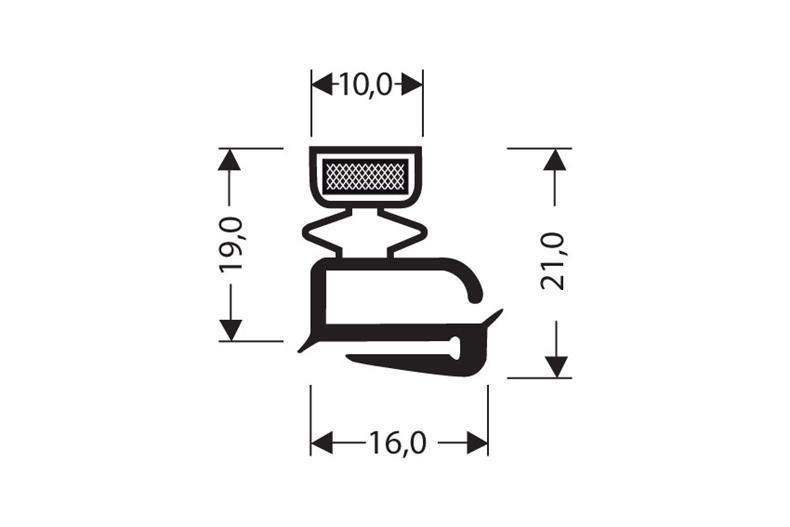Flachprofil PVC weiß - L = 2,5 m mit Magnet M76