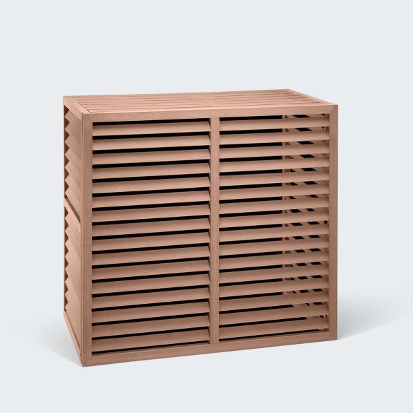 Evolar Klima- & Wärmepumpengehäuse Tropical Teak WPC L, 1100x1200x650 MM