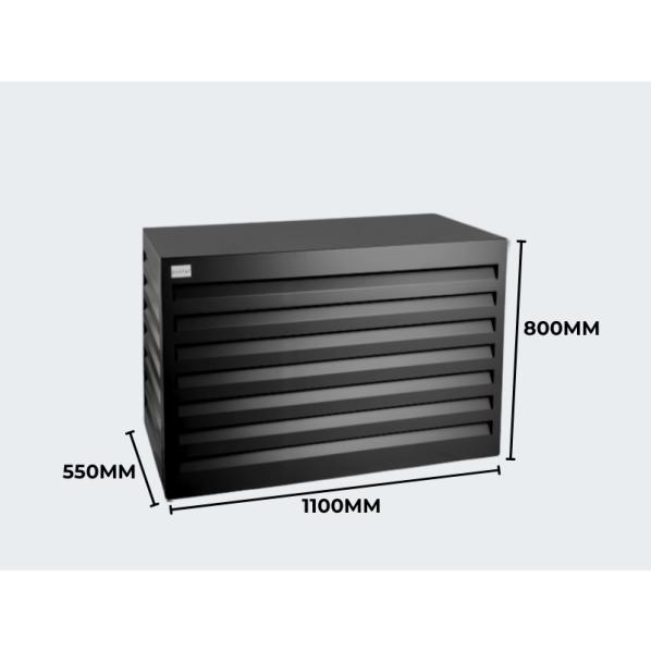 Evolar Klima- & Wärmepumpengehäuse Schwarz Aluminium M, 800x1100x550 MM