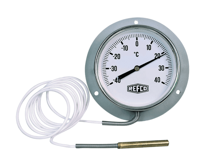 Refco 9881030 Thermometer ø 100 mm, -40° bis +40°C, mit Kapillarrohr 1,5 m