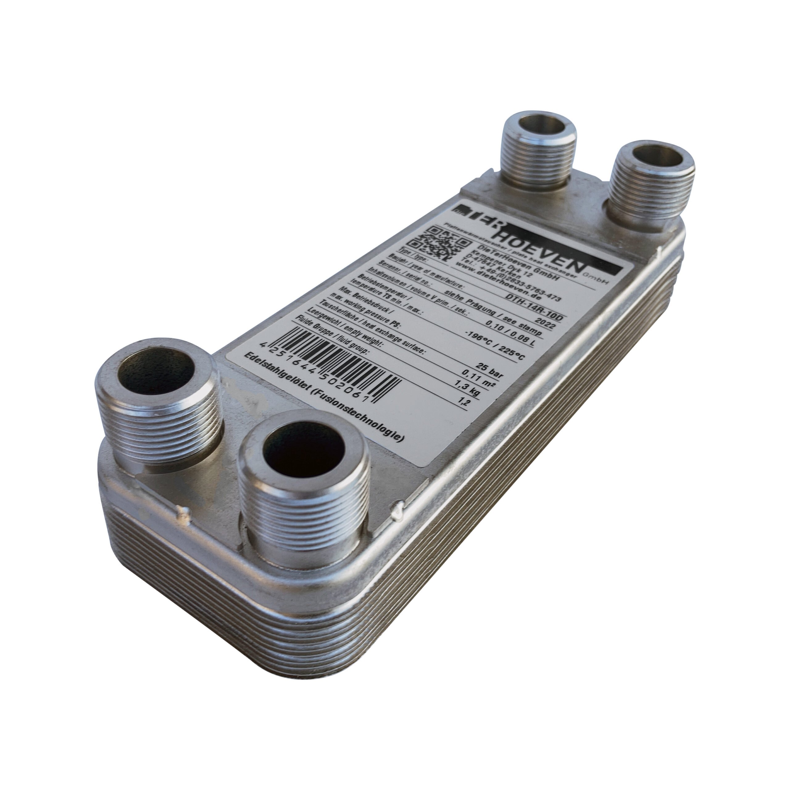 Kupfergelöteter Edelstahlplattenwärmetauscher DTH-14R-10D