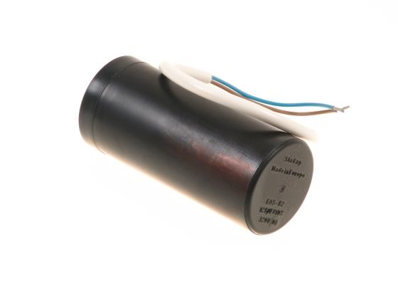 Kondensator, elektrolytischer, schwarze Zylinder, Drähte, Elektronikbauteil