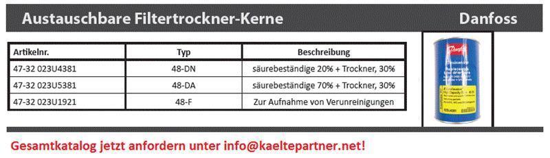 Filtereinsatz Danfoss für Filtertrockner DCR 0485 bis 19217 - antiacid