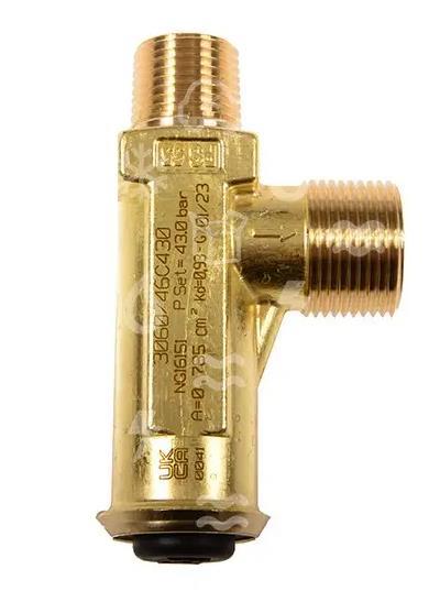 Sicherheitsventil CASTEL 3060/46C435, Bördel, 1/2" NPT, 3/4" G, 43,5 bar